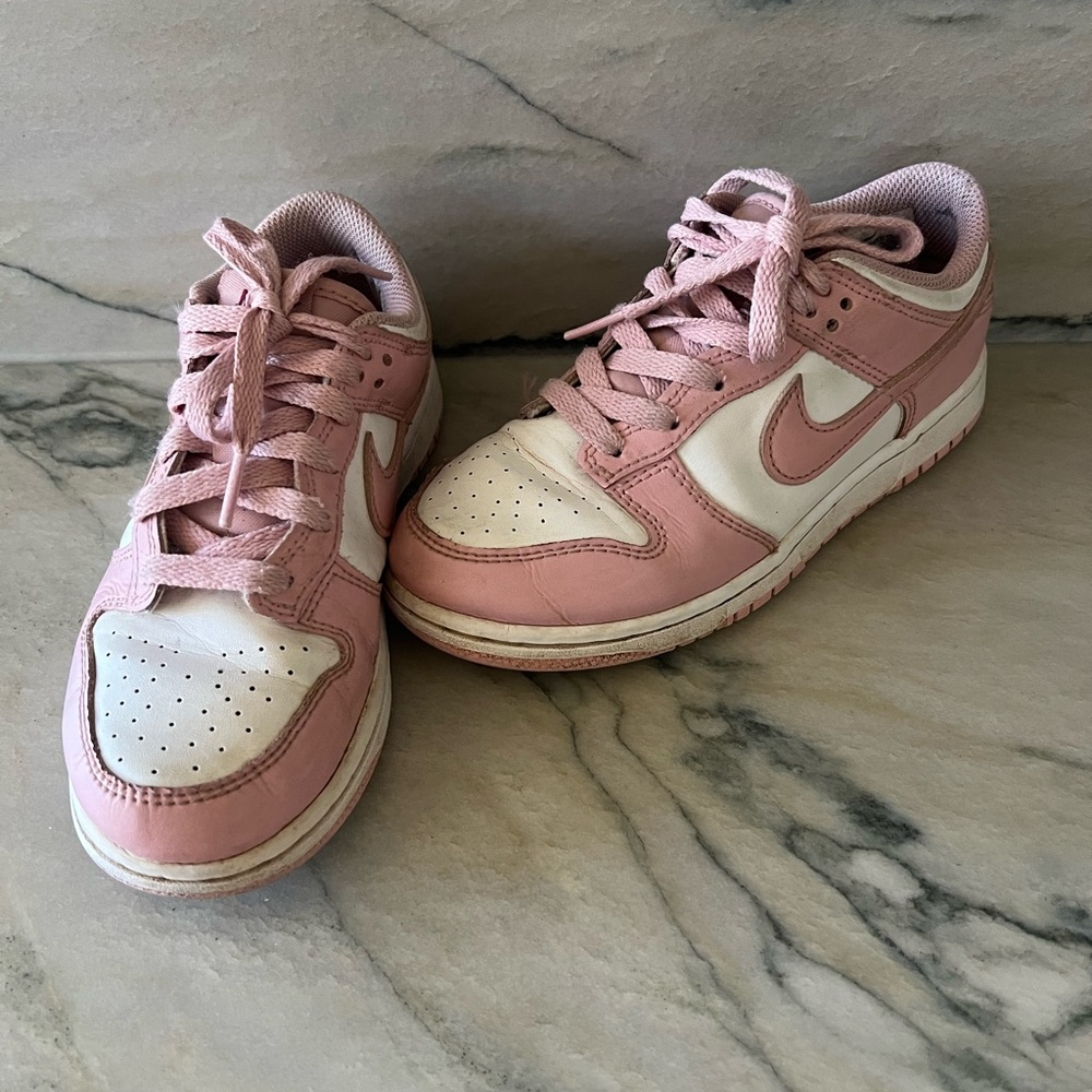 Nike Kids Pink and White Low-Top Sneakers
